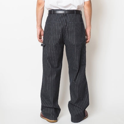 【セール24%OFF】ペインターパンツ メンズ デニム ストライプ ワイド ルーズ V-men (963445)