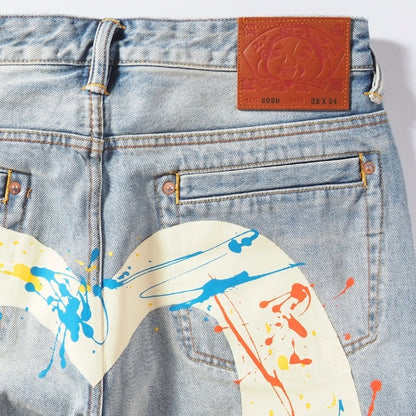 EVISU エヴィス デニムパンツ 大黒 スプラッシュ #2020 レギュラー 綿100% (2ESHTM6JE1052)