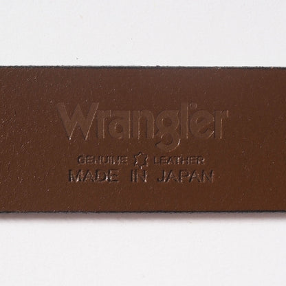 【大きいサイズ】 WRANGLER ラングラー レザーベルト 牛革 日本製 ロゴ ギャリソン 長尺 (LWR3536)