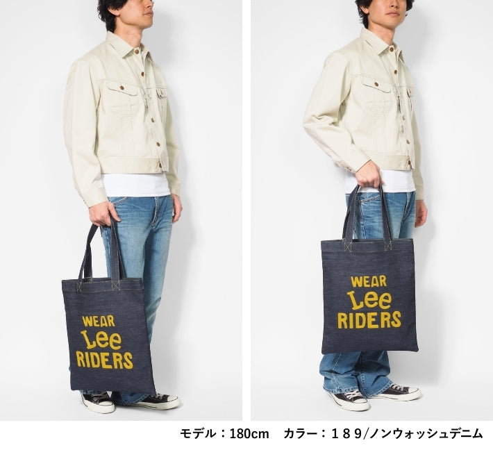 Lee リー トートバッグ 刺繍 デニム コットンサテン (LA0714)
