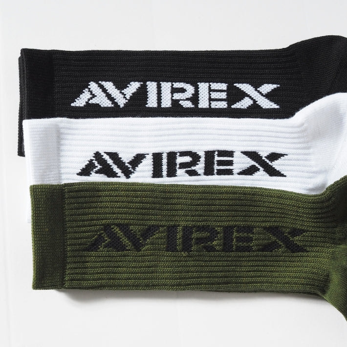 AVIREX アビレックス 靴下 3足組 ロングソックス ネームロゴ (81642200)