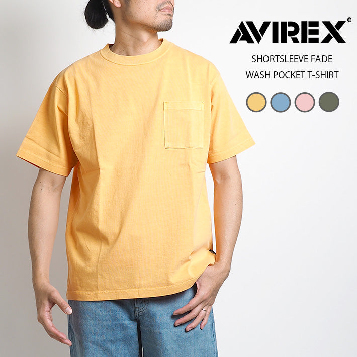 AVIREX アビレックス Tシャツ ポケット デイリー フェイドウォッシュ  (783-3934010)