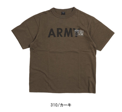 AVIREX アビレックス Tシャツ 半袖 スラブ ARMYプリント (783-3134098) 半袖Tシャツ メンズ カジュアル アメカジ ミリタリー ブランド アヴィレックス