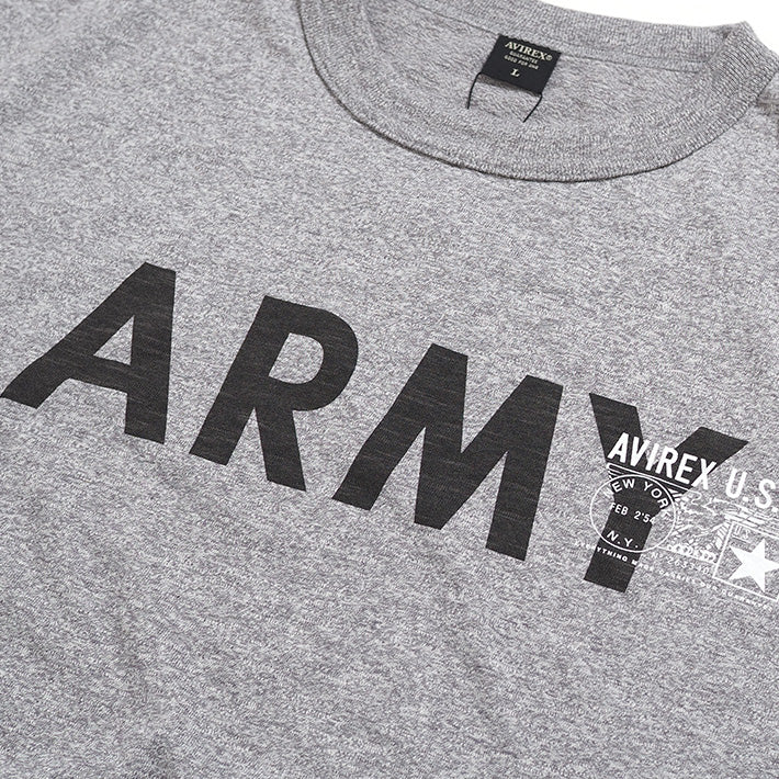AVIREX アビレックス Tシャツ 半袖 スラブ ARMYプリント (783-3134098) 半袖Tシャツ メンズ カジュアル アメカジ ミリタリー ブランド アヴィレックス