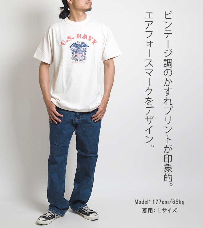 AVIREX アビレックス Tシャツ 半袖 スラブ アーチ U.S.NAVY (783-3134099) 半袖Tシャツ メンズ カジュアル アメカジ ミリタリー ブランド アヴィレックス