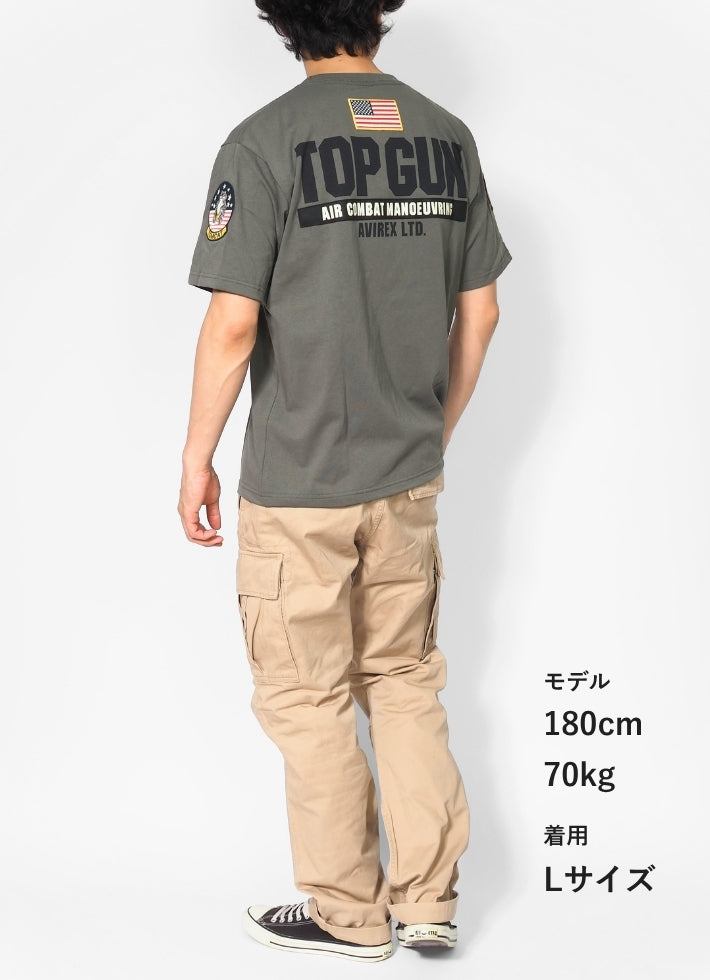 AVIREX アビレックス Tシャツ 半袖 胸ワッペン TOP GUN (783-3934013/6123462)