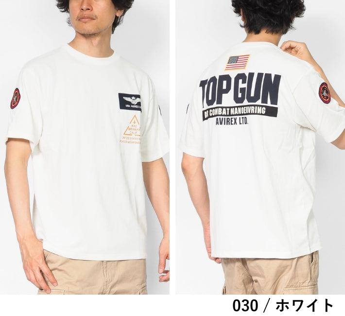 AVIREX アビレックス Tシャツ 半袖 胸ワッペン TOP GUN (783-3934013/6123462)