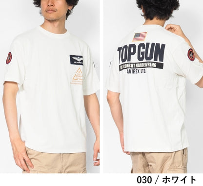 AVIREX アビレックス Tシャツ 半袖 胸ワッペン TOP GUN (783-3934013/6123462)