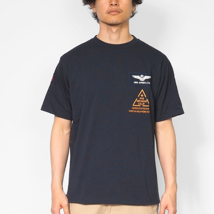AVIREX アビレックス Tシャツ 半袖 胸ワッペン TOP GUN (783-3934013/6123462)