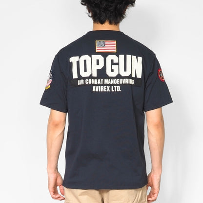 AVIREX アビレックス Tシャツ 半袖 胸ワッペン TOP GUN (783-3934013/6123462)