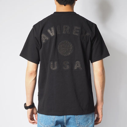 AVIREX アビレックス 50周年記念 Tシャツ 半袖 レザー アップリケ 本革 (783-5134013)