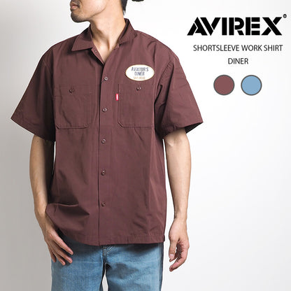 AVIREX アビレックス 半袖シャツ ワークシャツ オーバルワッペン (783-3123010) アヴィレックス カジュアルシャツ メンズ カジュアル アメカジ ミリタリー ブランド