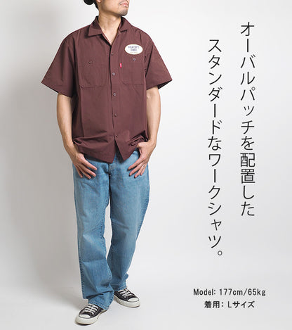 AVIREX アビレックス 半袖シャツ ワークシャツ オーバルワッペン (783-3123010) アヴィレックス カジュアルシャツ メンズ カジュアル アメカジ ミリタリー ブランド