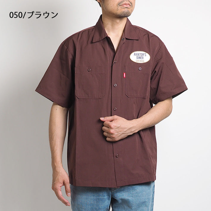 AVIREX アビレックス 半袖シャツ ワークシャツ オーバルワッペン (783-3123010) アヴィレックス カジュアルシャツ メンズ カジュアル アメカジ ミリタリー ブランド