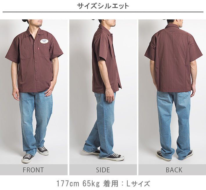 AVIREX アビレックス 半袖シャツ ワークシャツ オーバルワッペン (783-3123010) アヴィレックス カジュアルシャツ メンズ カジュアル アメカジ ミリタリー ブランド