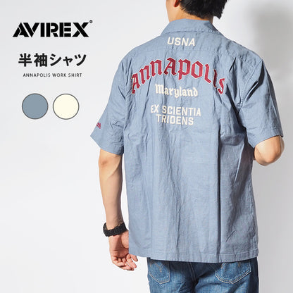 AVIREX アビレックス 半袖シャツ 綿 麻 アナポリス (783-5123011)