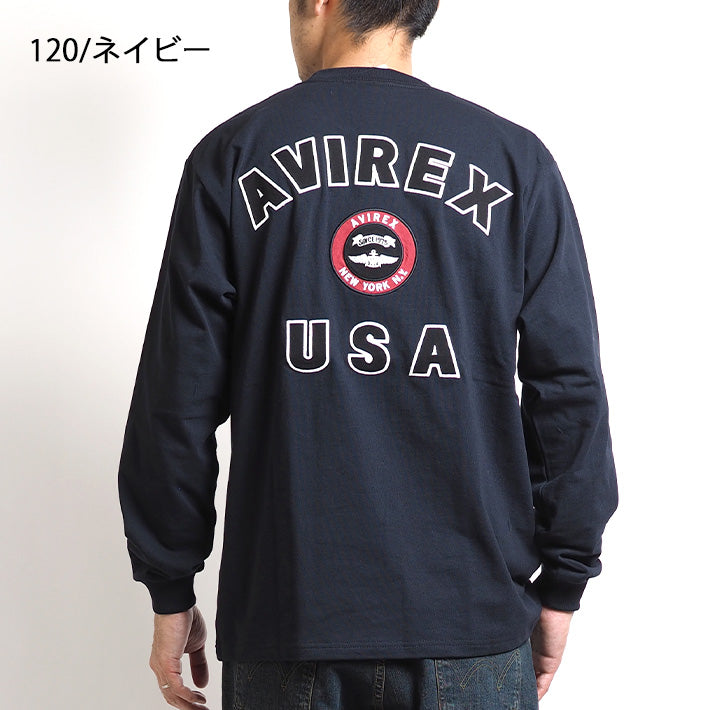AVIREX アビレックス ロンT ヴァーシティーロゴ バックサークルアップリケ (783-5930018/783-3930013/783-2230001/6123448)