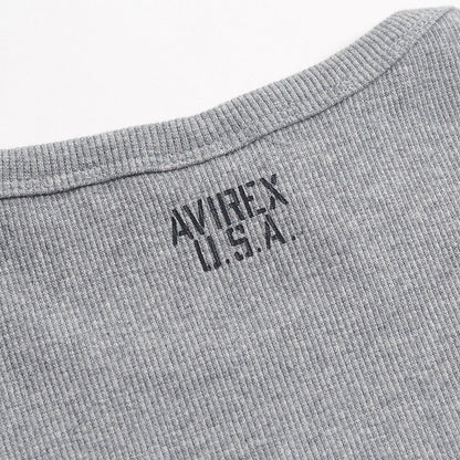 AVIREX アビレックス デイリー 七分袖 Uネック ロンT 長袖  リブ 無地 (783-5933001/783-4934028/6143509)