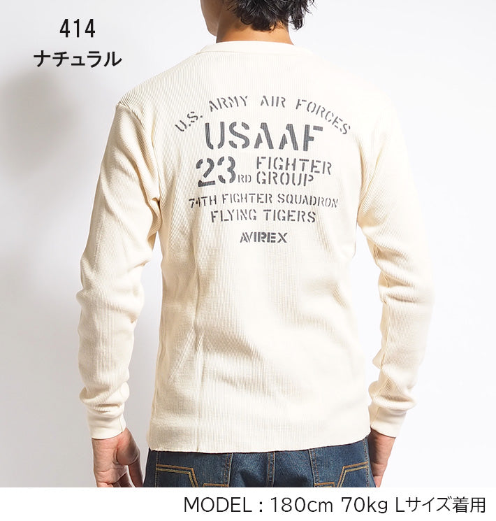 AVIREX アビレックス ロンT クルーネック サーマル バックUSAAF (783-4230016)