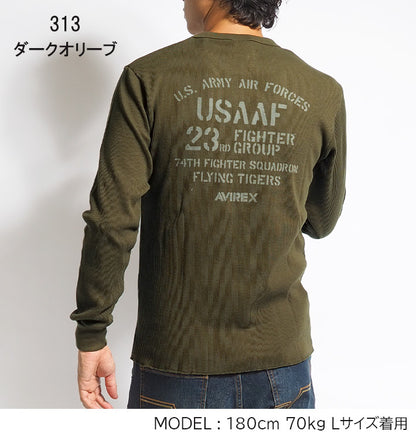 AVIREX アビレックス ロンT クルーネック サーマル バックUSAAF (783-4230016)