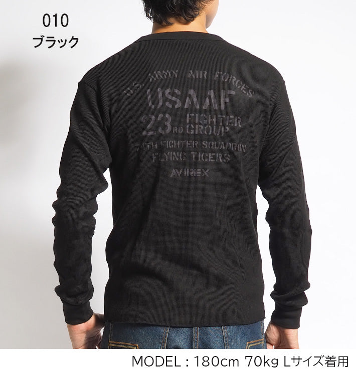 AVIREX アビレックス ロンT クルーネック サーマル バックUSAAF (783-4230016)