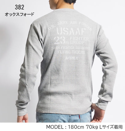AVIREX アビレックス ロンT クルーネック サーマル バックUSAAF (783-4230016)