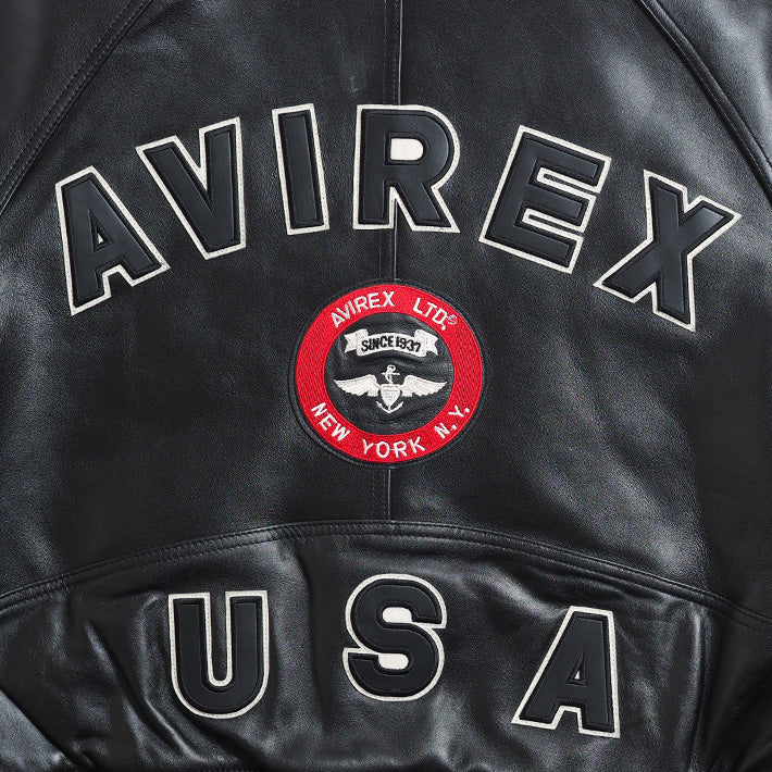 AVIREX アビレックス レザージャケット 羊革 ラムレザー ヴァーシティジャケット (6181032)