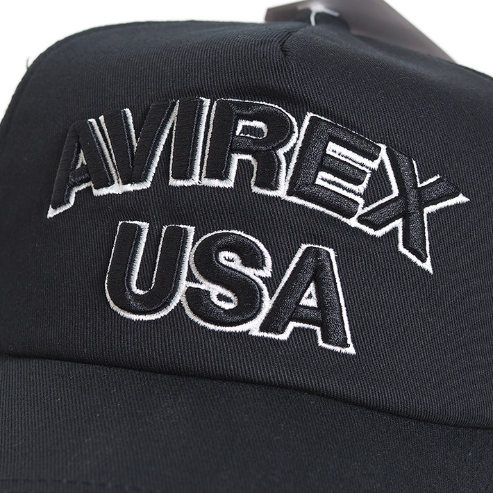 AVIREX アビレックス メッシュキャップ 深め 帽子 AVIREX USA 厚手刺繍 (14407200)