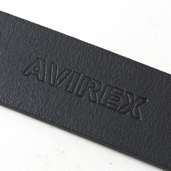 AVIREX アビレックス レザーベルト 牛革 日本製 ロゴバックル (AX4203)