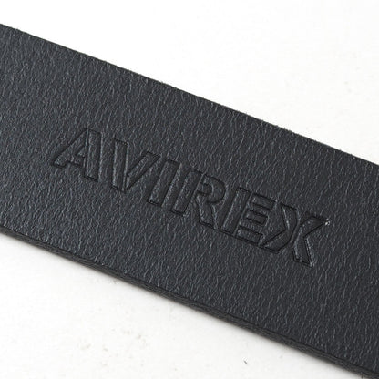 AVIREX アビレックス レザーベルト 牛革 日本製 ロゴバックル (AX4203)