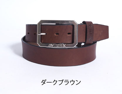 AVIREX アビレックス レザーベルト 牛革 ベーシック 日本製  (AX4202)