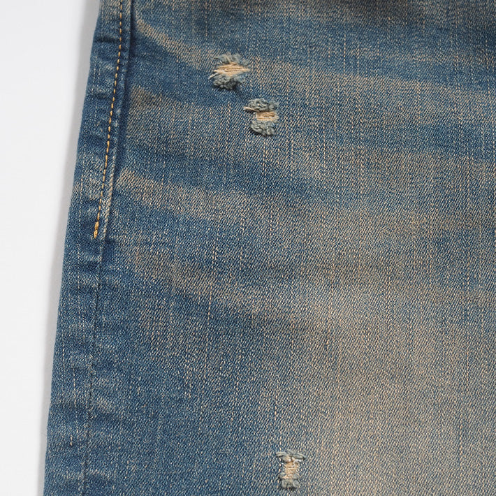 BIG JOHN ビッグジョン ジーンズ キャロットレッグ ウォッシュ加工 ダメージ 日本製 (MMM134J-535C)