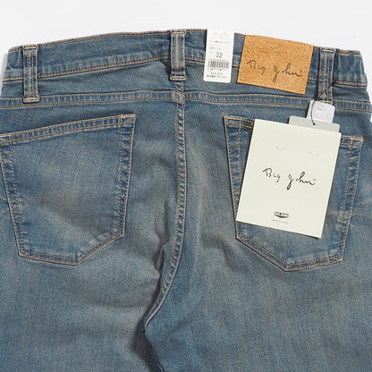 BIG JOHN ビッグジョン ジーンズ キャロットレッグ ウォッシュ加工 ダメージ 日本製 (MMM134J-535C)