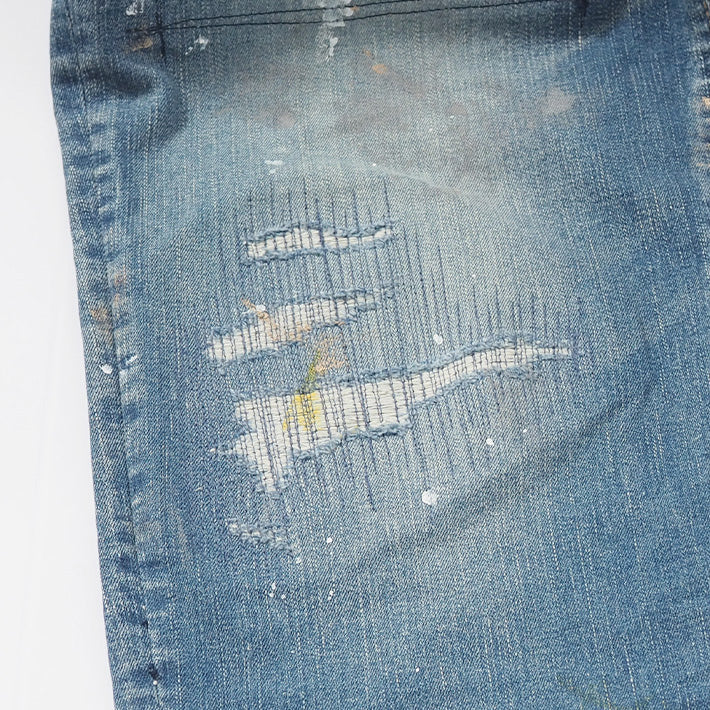 BIG JOHN ビッグジョン ジーンズ キャロットレッグ ダメージ リペア ストレッチ 細身 日本製 (MMM134J-446R)