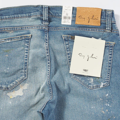 BIG JOHN ビッグジョン ジーンズ キャロットレッグ ダメージ リペア ストレッチ 細身 日本製 (MMM134J-446R)