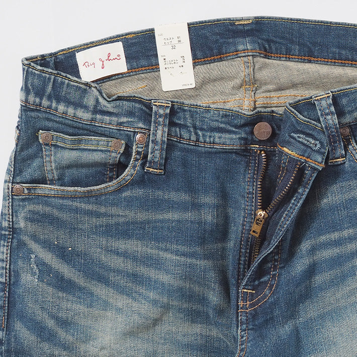 BIG JOHN ビッグジョン ジーンズ キャロットレッグ 色落ち ストレッチ 細身 日本製 (MMM134J-352R)