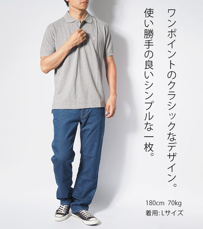 CHAMPION チャンピオン ポロシャツ 鹿の子 ワンポイントロゴ (C3-Z358)