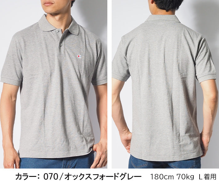 CHAMPION チャンピオン ポロシャツ 鹿の子 ワンポイントロゴ (C3-Z358)