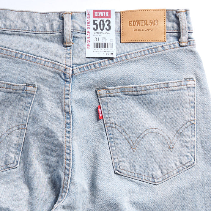 EDWIN エドウィン 503 レギュラーストレート ジーンズ ストレッチ 淡色 日本製 (E50313)