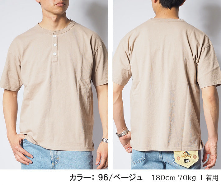 Goodwear グッドウェア Tシャツ 半袖 ヘンリーネック レギュラー USAコットン (2W7-2522)