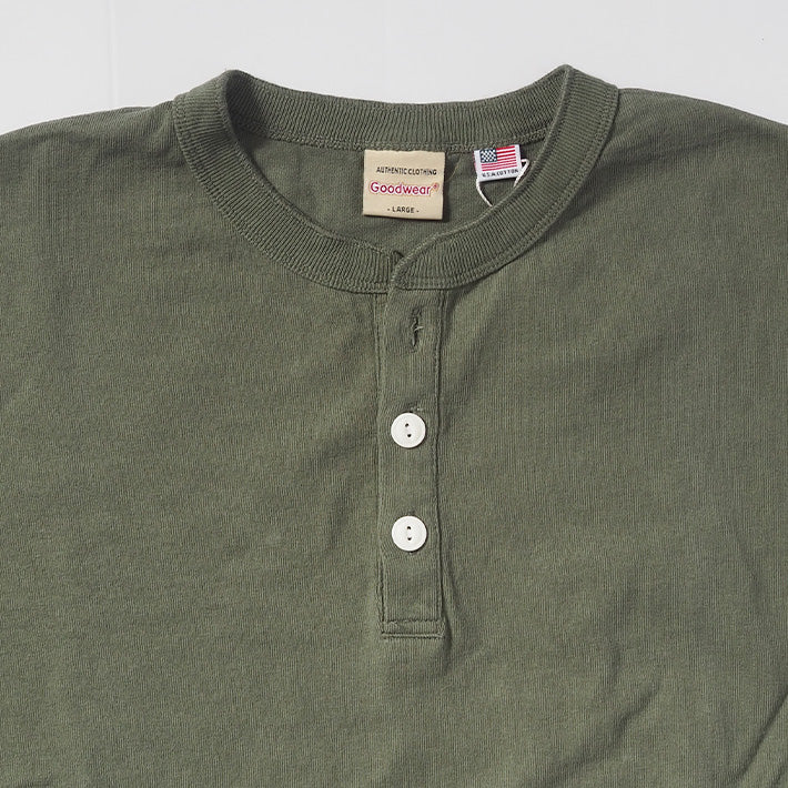 Goodwear グッドウェア ロンT 長袖 ヘンリーネック ビッグシルエット USAコットン (2W7-61206)
