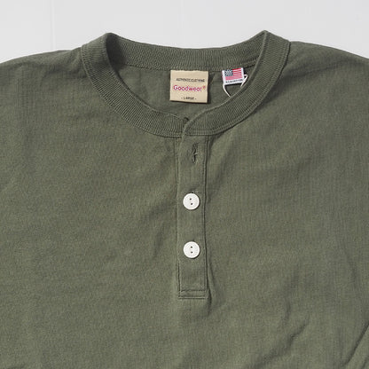 Goodwear グッドウェア ロンT 長袖 ヘンリーネック ビッグシルエット USAコットン (2W7-61206)