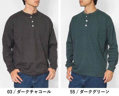 Goodwear グッドウェア ロンT 長袖 ヘンリーネック ビッグシルエット USAコットン (2W7-61206)