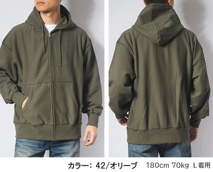 Goodwear グッドウェア ジップパーカー スウェット 裏毛 オーバーサイズ USAコットン (2W7-64219)