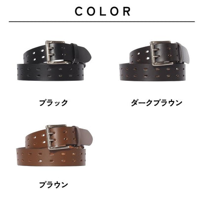 飯田工房 イイダコウボウ レザーベルト パンチング 牛革 日本製 (IK4043)