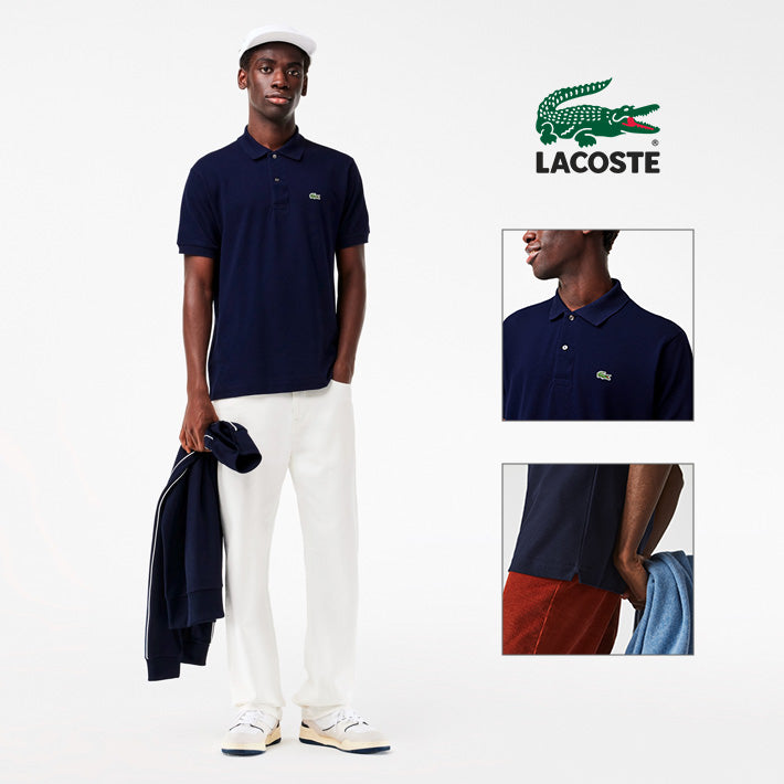 LACOSTE ラコステ ポロシャツ 半袖 鹿の子 ワンポイント クラシックフィット 日本製 (L1212LJ)
