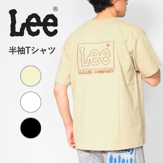 Lee リー Tシャツ 半袖 バックロゴ 刺繍 ツートーンロゴ (LT3187)
