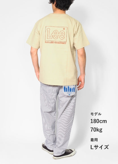 Lee リー Tシャツ 半袖 バックロゴ 刺繍 ツートーンロゴ (LT3187)