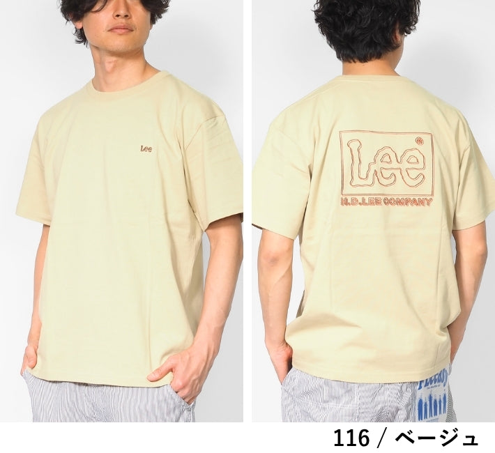 Lee リー Tシャツ 半袖 バックロゴ 刺繍 ツートーンロゴ (LT3187)