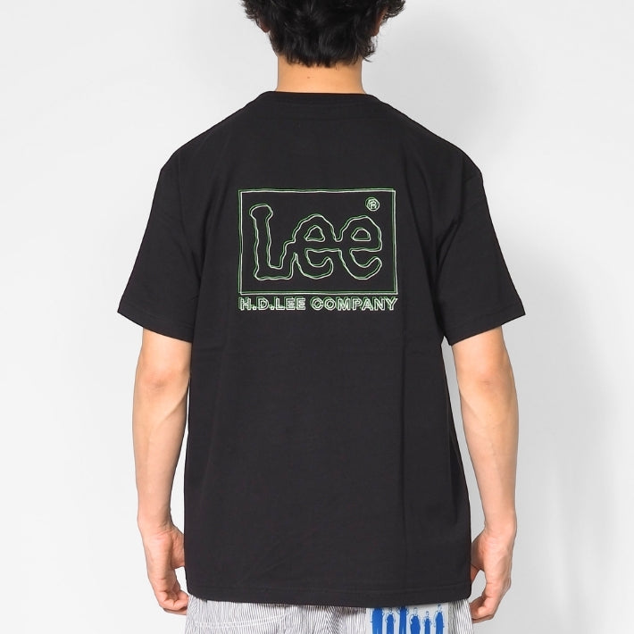 Lee リー Tシャツ 半袖 バックロゴ 刺繍 ツートーンロゴ (LT3187)